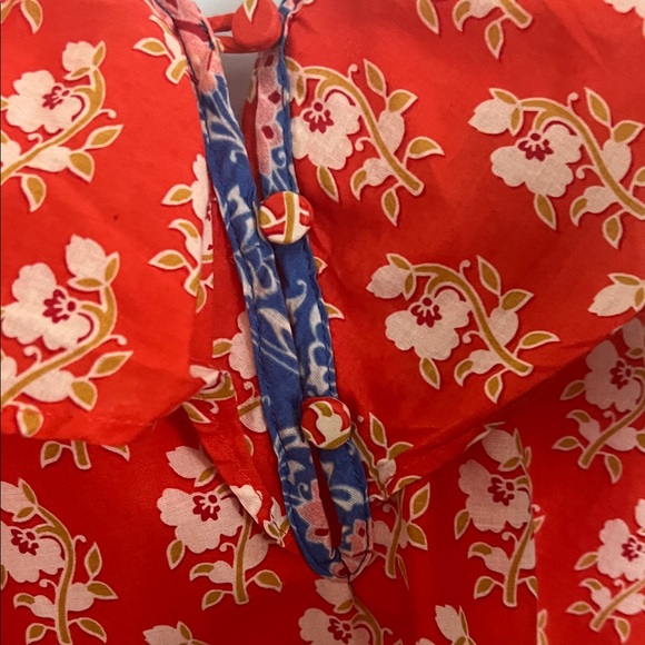 J. Crew Red Floral Ruffle Blouse - Picture 2 of 4